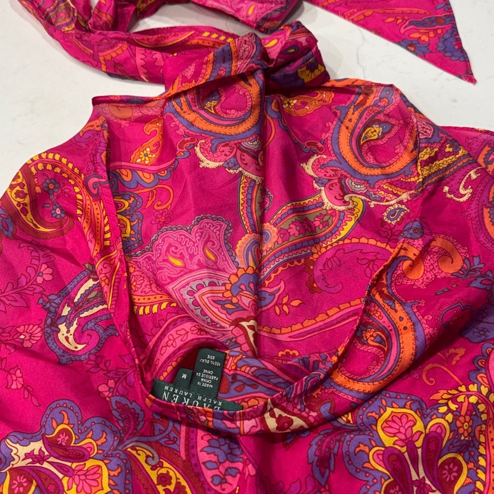 Ralph Lauren Pink and Purple Paisley Skirt - Picture 4 of 6